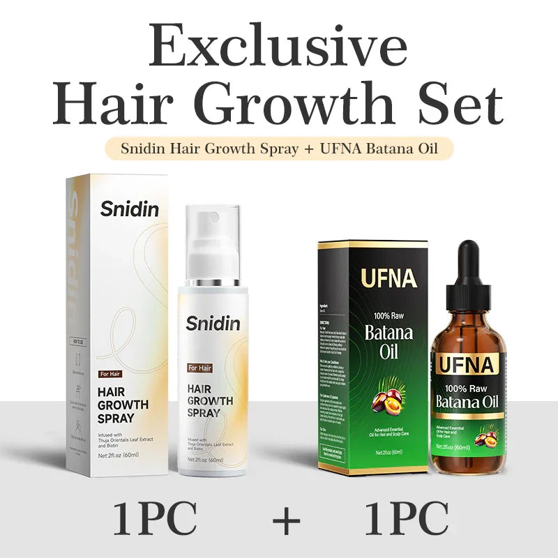 Exclusive Hair Growth Set Snidin Hair Growth Spray + UFNA Batana Oil