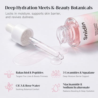Snidin Bakuchiol Facial Serum-Vitamin C & Peptides-30ml